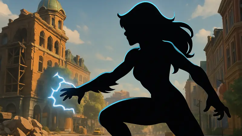 Black Cat из Marvel Rivals использует свои способности на фоне игровой карты.