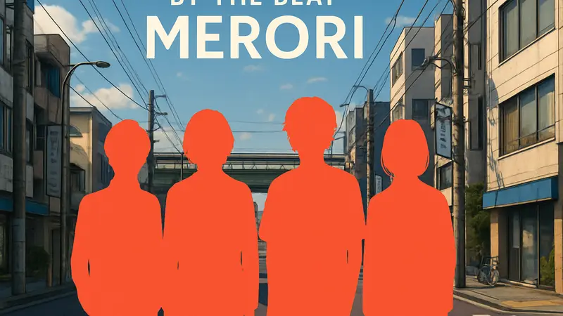 Обложка сингла BY THE BEAT MERORI, с участниками группы