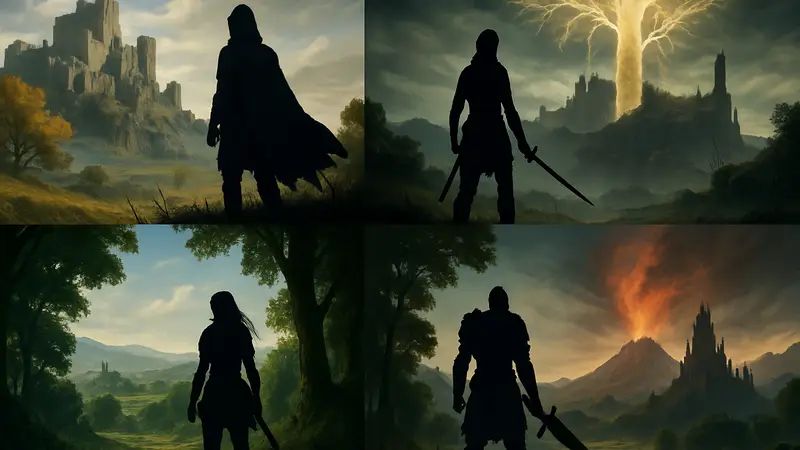 Скриншоты из различных RPG с открытым миром, включая Elden Ring, демонстрирующие их масштаб и разнообразие.