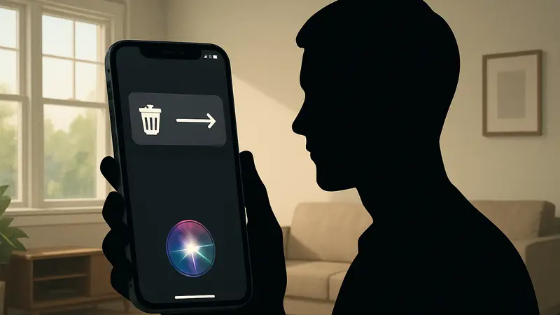 Обновлённый интерфейс Siri на смартфоне Apple с функцией автоудаления чатов