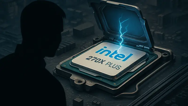 Процессор Intel 270K Plus с открытой крышкой, демонстрирующий его потенциал для разгона
