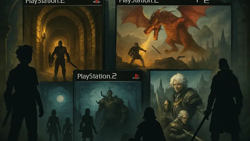 Обложки лучших RPG игр для PS2, затягивающих с первых минут. Фантастические миры на экране.