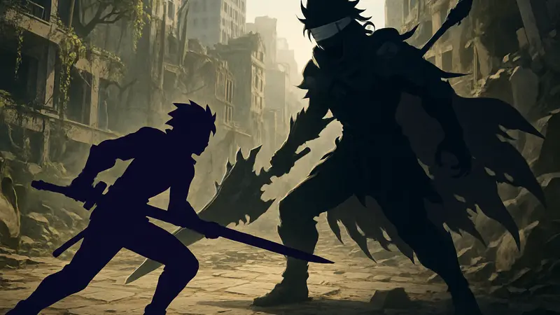 Герой сражается с боссом Жозе Слепым Героем в Code Vein 2, используя меч и уклонения.
