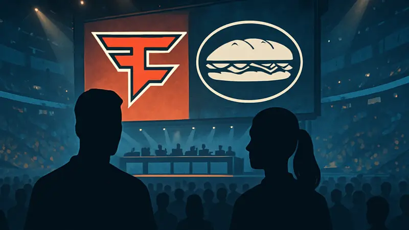 Логотипы FaZe Vegas и Capriotti's, символизирующие партнёрство в киберспорте.