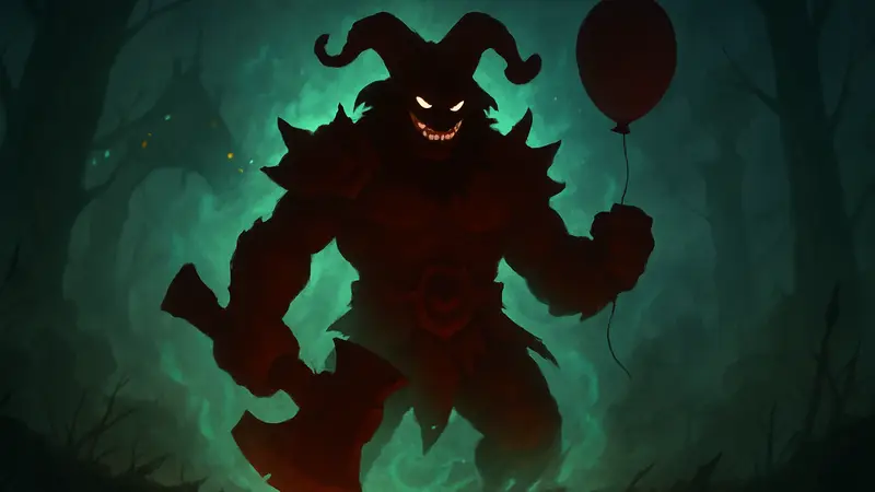 Арт персонажа Axe из Dota 2 в новом, необычном облике, окружённый мистической аурой