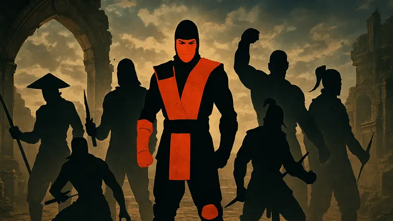 Постер фильма Mortal Kombat 2 с персонажами файтинга.
