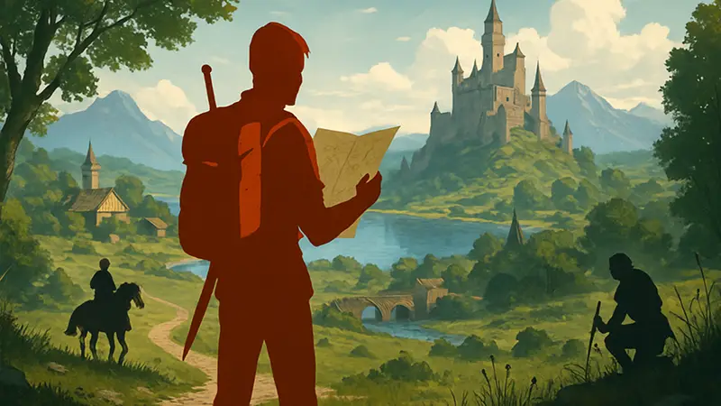 Игровой мир с открытой картой и персонажами, символизирующий жанр open-world