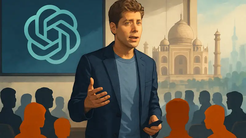 Сэм Альтман, глава OpenAI, рассказывает о росте числа пользователей ChatGPT в Индии.