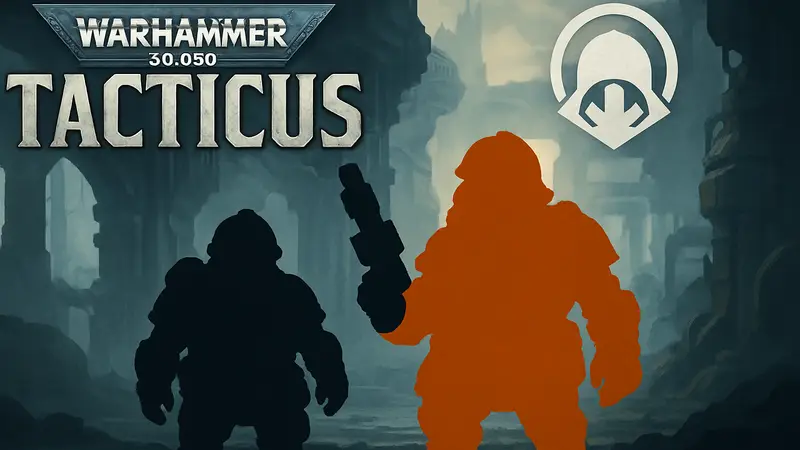 Логотип Warhammer 40,000: Tacticus и Лиги Вотанн, космические дварфы.