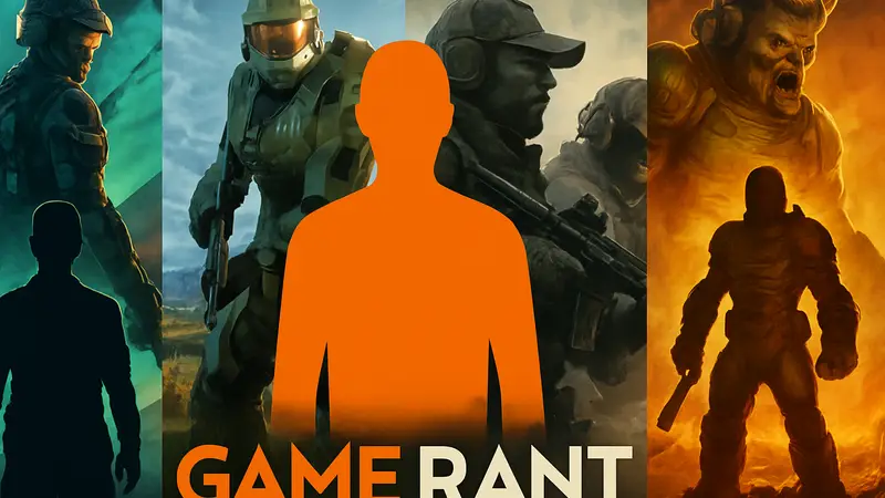 Изображение обложек лучших FPS игр с высокими оценками, логотип Game Rant на фоне.