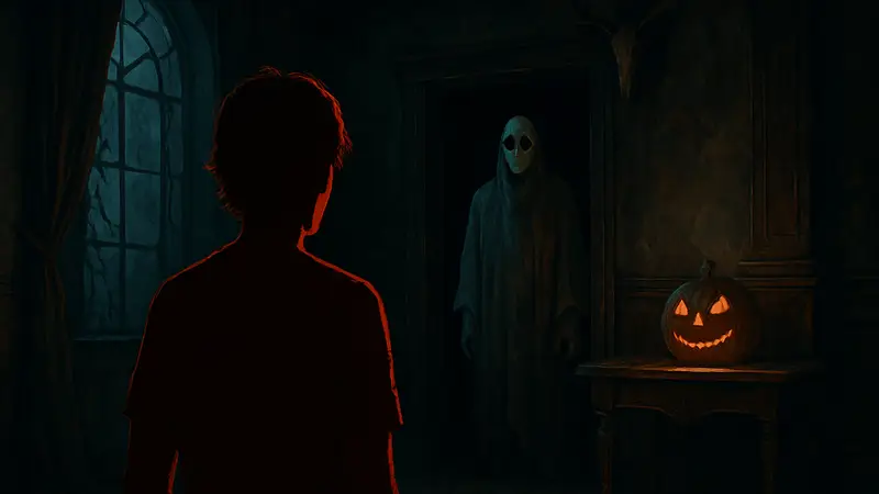 Кадр из фильма ужасов «Oddity», демонстрирующий пугающую сцену и атмосферу.