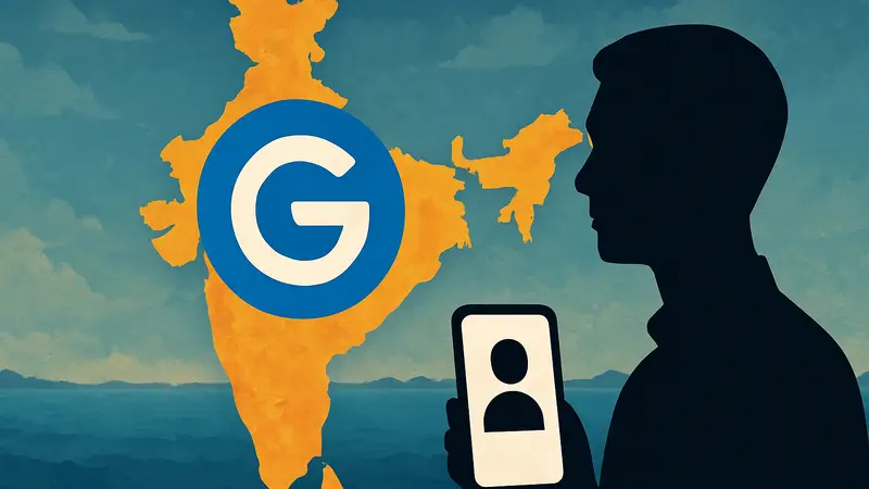 Логотип Google Gemini на фоне карты Индии. Персонализированный ИИ.