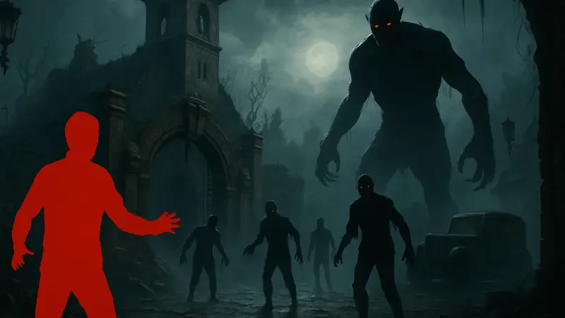 Скриншот или концепт-арт новой зомби-карты Totenreich из Call of Duty: Black Ops 7 с элементами хоррора.