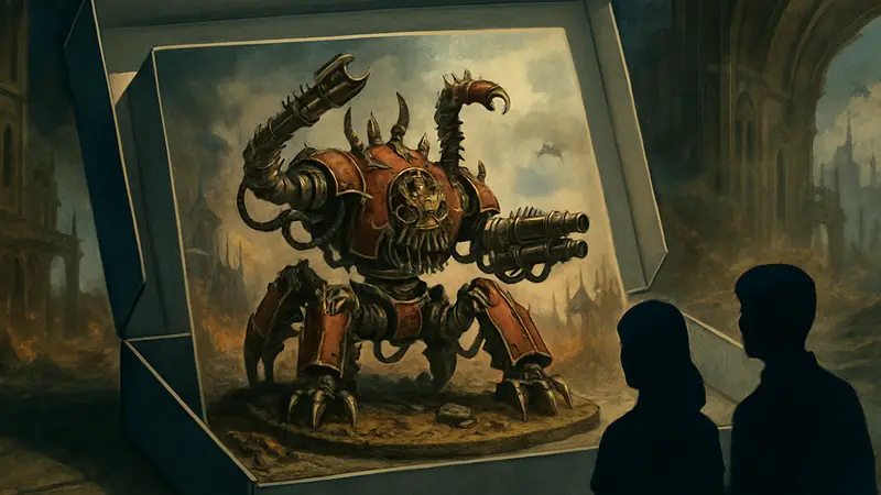 Миниатюра Осквернителя из нового набора Warhammer 40,000 от Games Workshop, представленная в коробке.