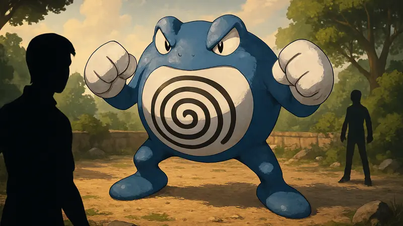 Покемон Полирэт, водный и боевой тип, в боевой позе. Гайд по Poliwrath и его способностям.