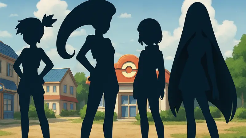 Изображение нескольких популярных женских персонажей Pokemon, включая Мисти, Джесси, Лико и Лузамин.