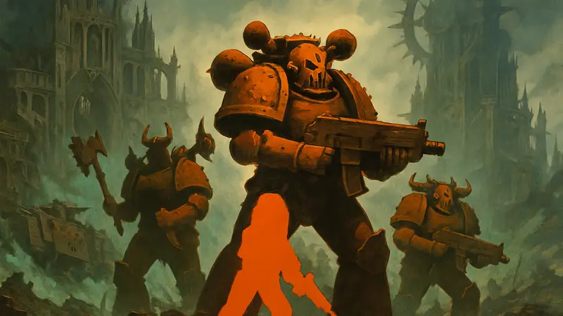 Обложка книг Warhammer 40,000 «Око Ужаса — Царство Железа» с изображением Железных Воинов