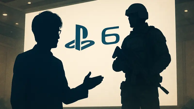 Хидео Кодзима представляет игру Physint на фоне логотипа PlayStation 6.