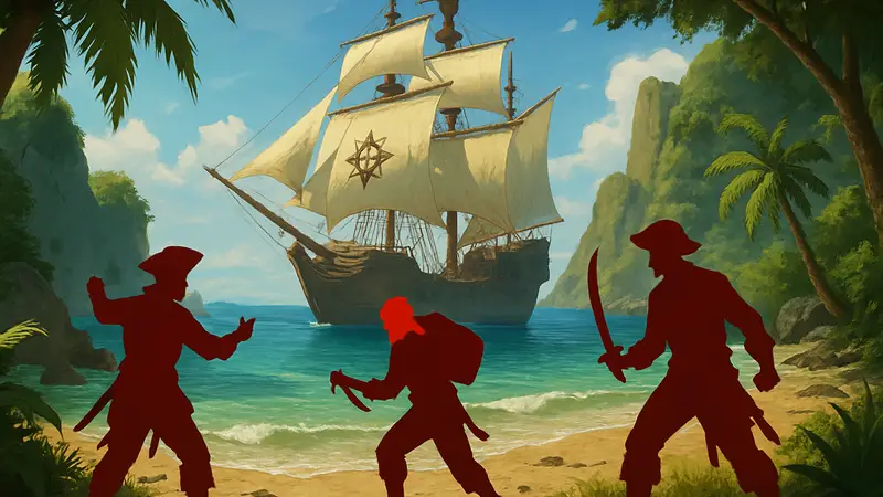 Скриншот или арт из игры Windrose, демонстрирующий пиратские приключения.