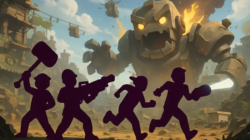 Обложка или скриншот игры FixForce от Surgent Studios, демонстрирующий хаотичный кооператив.