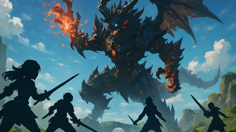 Игровой процесс из Granblue Fantasy: Relink с дополнением Endless Ragnarok, демонстрирующий битву с боссом.