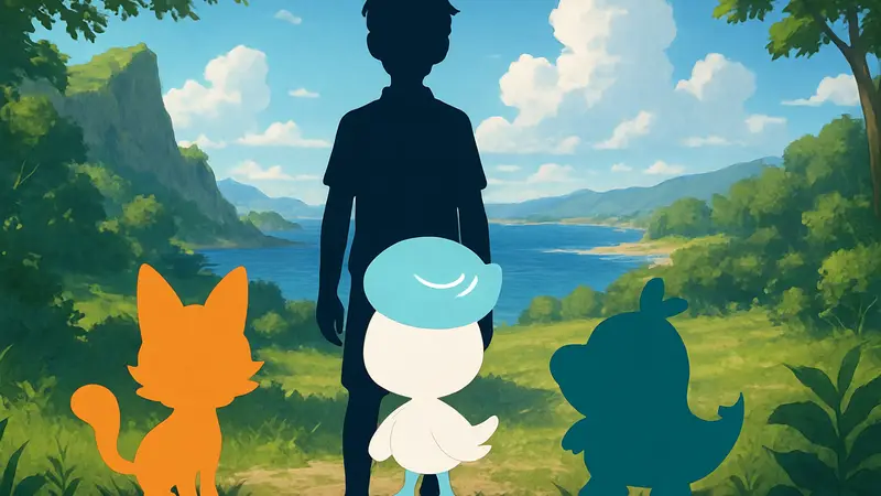 Иллюстрация стартовых покемонов в Pokemon Winds and Waves, демонстрирующая новые комбинации типов без боевого.