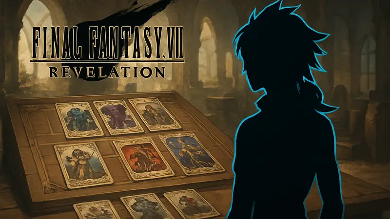 Логотип Final Fantasy 7 Revelation и карточная мини-игра Queen's Blood