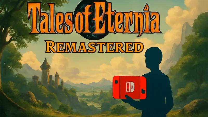 Логотип Tales of Eternia Remastered с намёком на Nintendo Switch