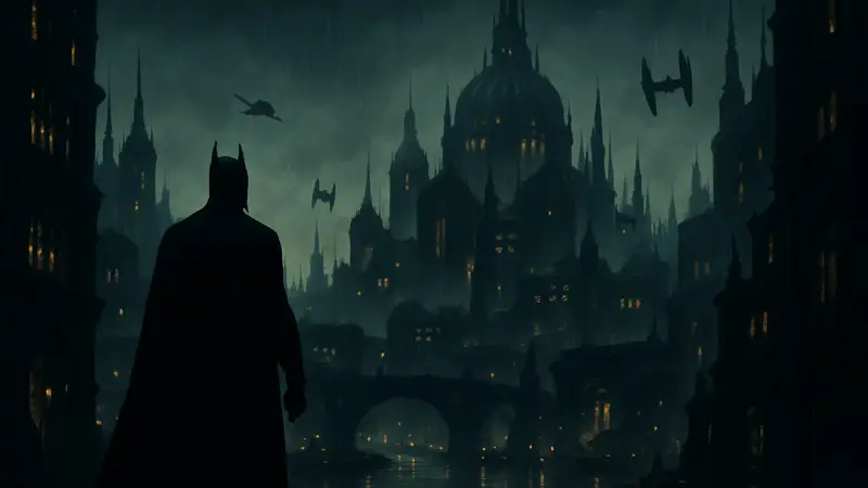 Концепт-арт новой планеты Яникс из Star Wars, вдохновленной атмосферой Готэма.