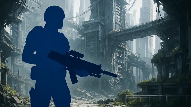 Игрок с футуристическим оружием в научно-фантастической игре Pragmata.