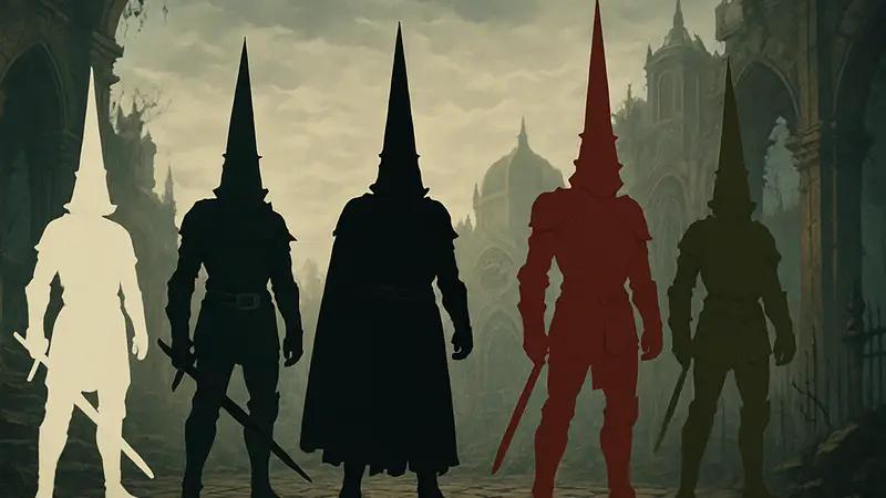 Гайд по всем скинам и их местоположению в игре Blasphemous 2, изображение Кающегося в разных обликах.