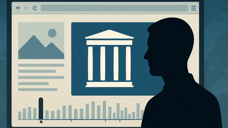 Логотип Internet Archive на фоне веб-страницы Wayback Machine с архивными данными и временной шкалой