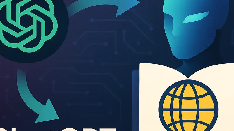 ChatGPT и логотип Grokipedia, символизирующие обмен информацией между ИИ.