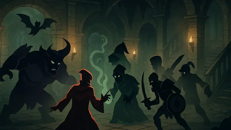 Скриншот из мобильной игры Dark Mage Defense с героями и врагами