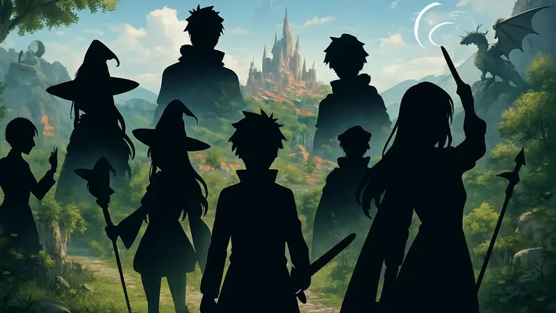 Подборка лучших аниме в жанре магического фэнтези, с персонажами из разных сериалов.