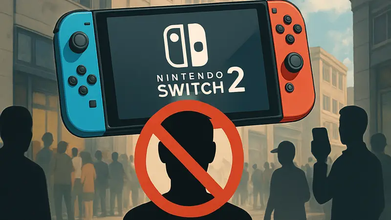 Логотип Nintendo Switch 2 с символами борьбы со спекулянтами.