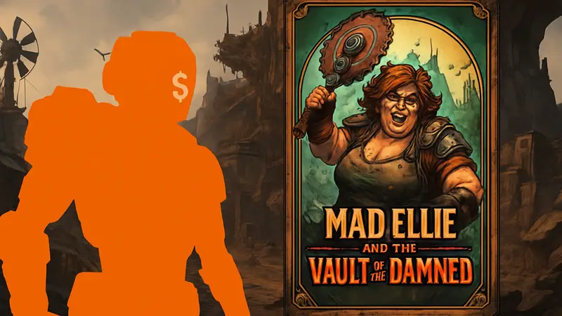Новый персонаж C4SH из Borderlands 4 и обложка дополнения Mad Ellie and the Vault of the Damned.