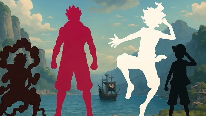 Луффи в различных усилениях из аниме One Piece