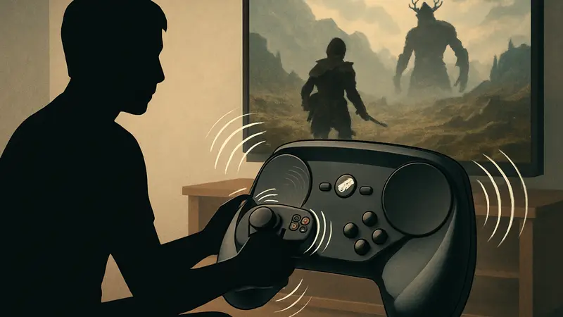 Steam Controller с вибрирующими стиками, иллюстрация проблемы в играх