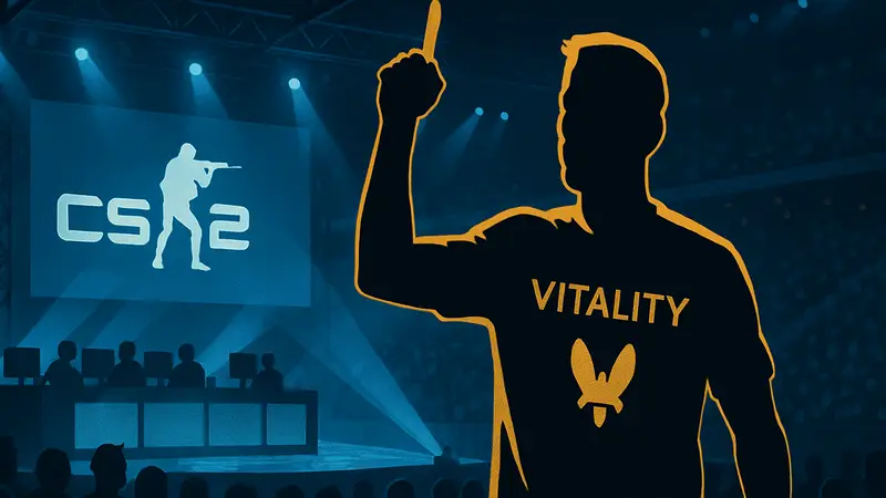 Игрок apEX из команды Vitality на киберспортивном турнире CS2