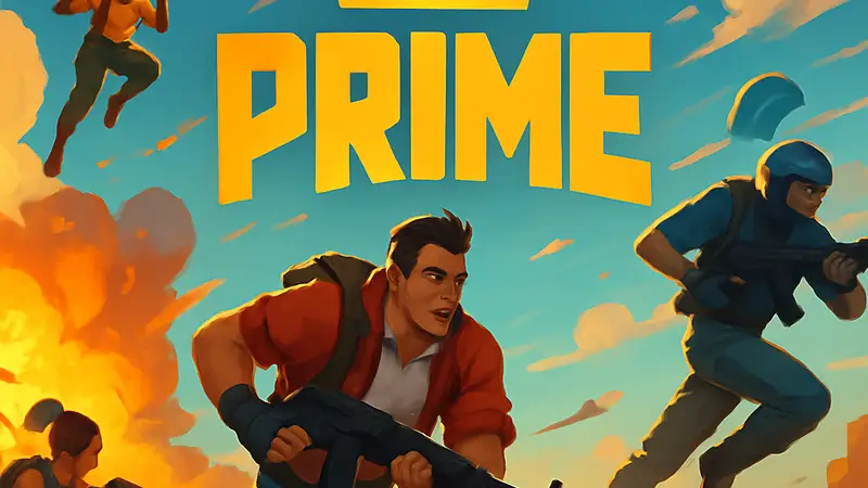 Логотип игры Prime Rush на фоне динамичной сцены "королевской битвы"
