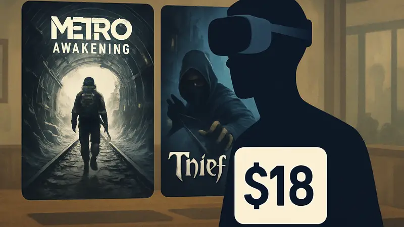 Обложки игр Metro Awakening и Thief VR в составе Humble Bundle Upload VR Showcase, с ценником $18.