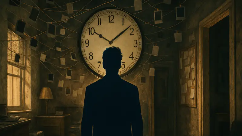 Кадр из фильма «Помни» Кристофера Нолана, символизирующий запутанность времени.