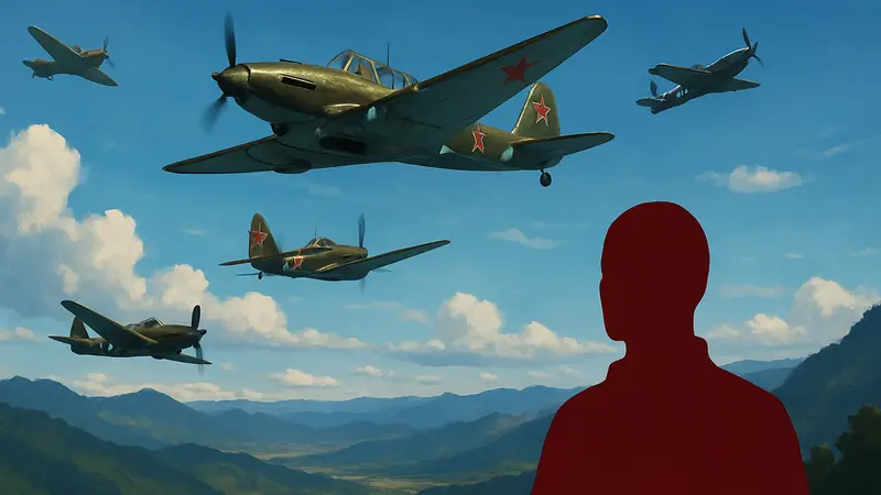 Самолеты в небе в симуляторе Il-2 Korea, скриншот геймплея.
