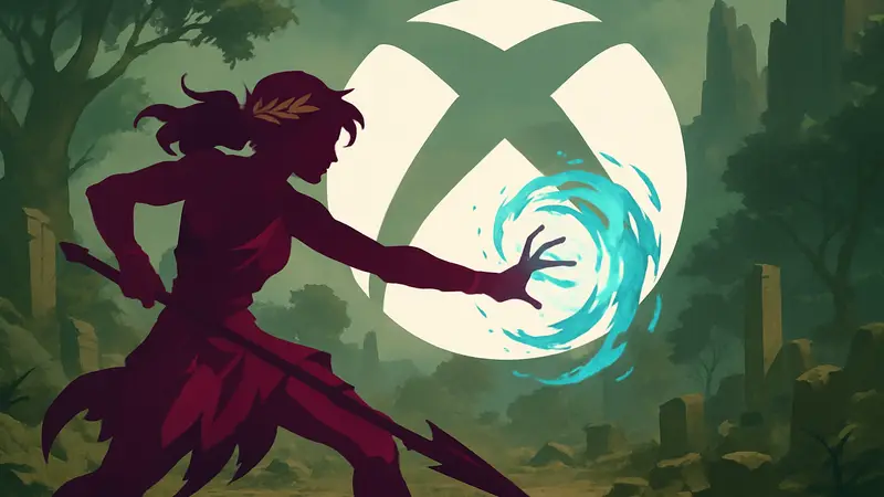 Героиня Hades 2 Мелиноя использует магические способности в бою на фоне Xbox.