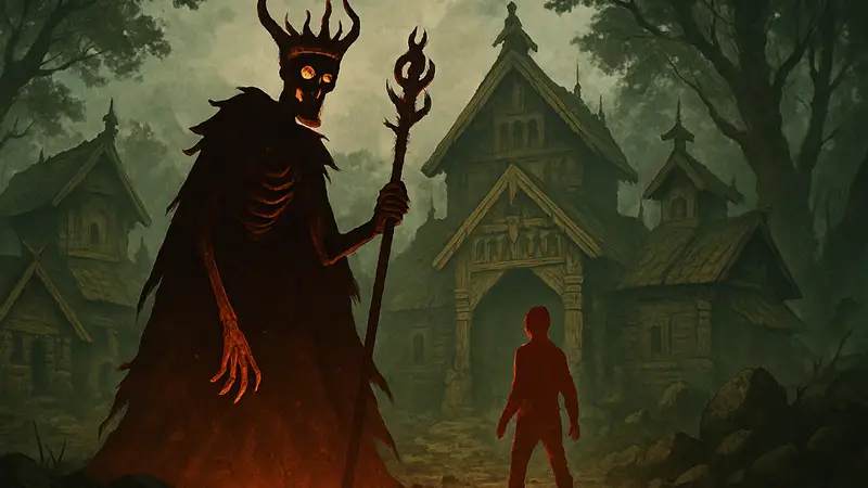 Логотип игры «Былина», славянский дьяблоид, Кощей Бессмертный.