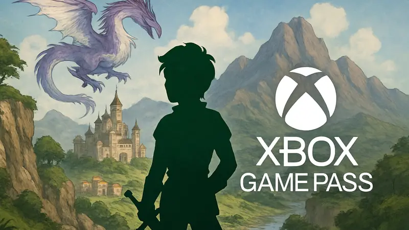 Обложка игры Final Fantasy V, логотип Xbox Game Pass, иллюстрация культовой RPG в подписке