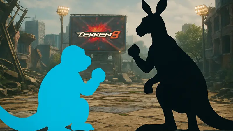 Roger Jr. из Tekken 8 в DLC-трейлере, намекающем на мем с кенгуру.