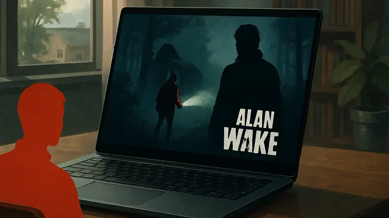 Ноутбук RTX Spark с запущенной игрой Alan Wake 2, демонстрирующий ARM-производительность.