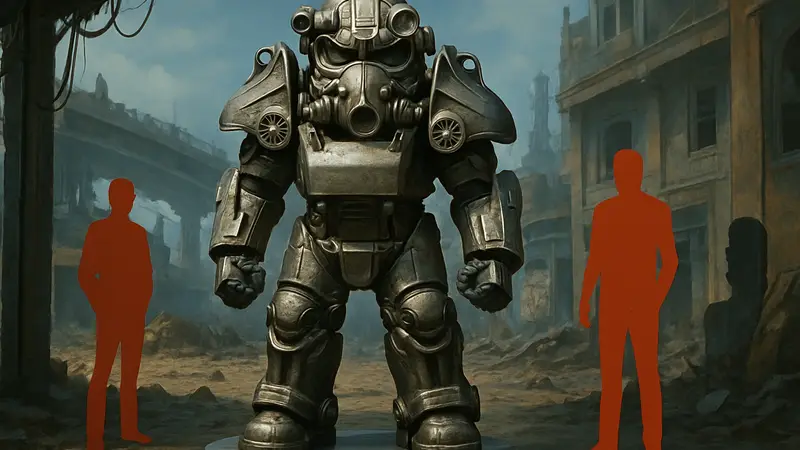Детализированная фигурка силовой брони T-60 из Fallout от Good Smile Company в полный рост.